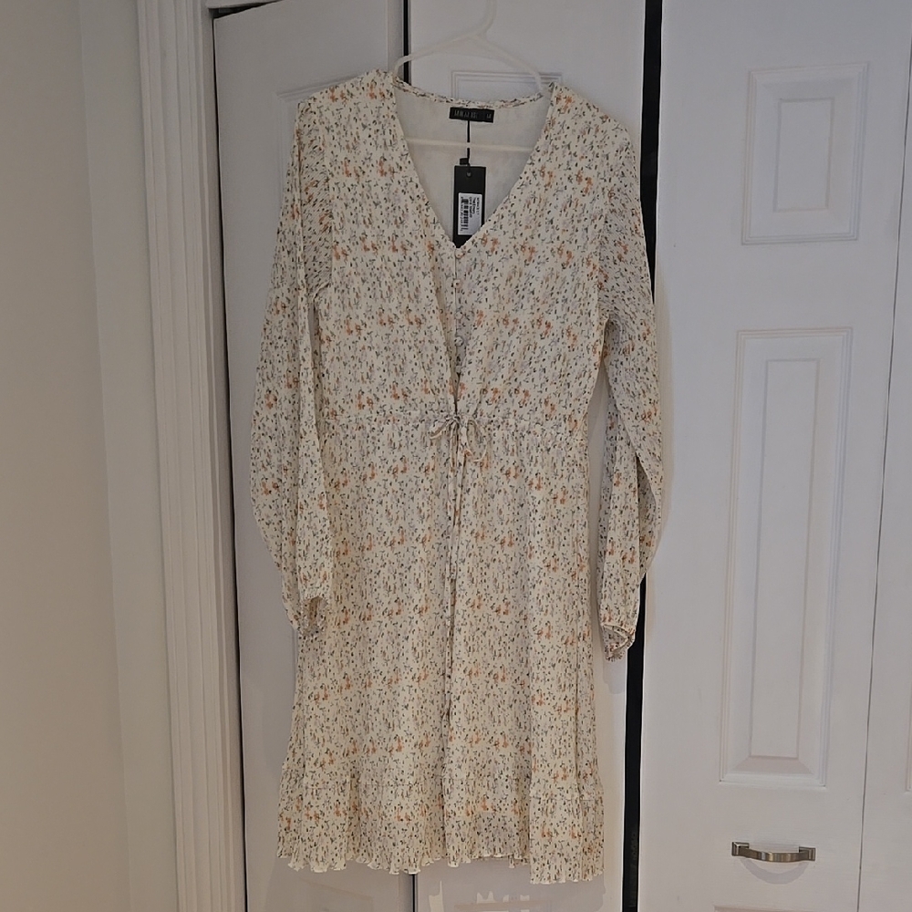 Floral V-Neck Long Sleeve Dress